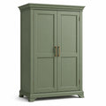 Armoire de rangement en bois vert sauge à 2 portes, style classique, 100 × 50 × 180 cm
